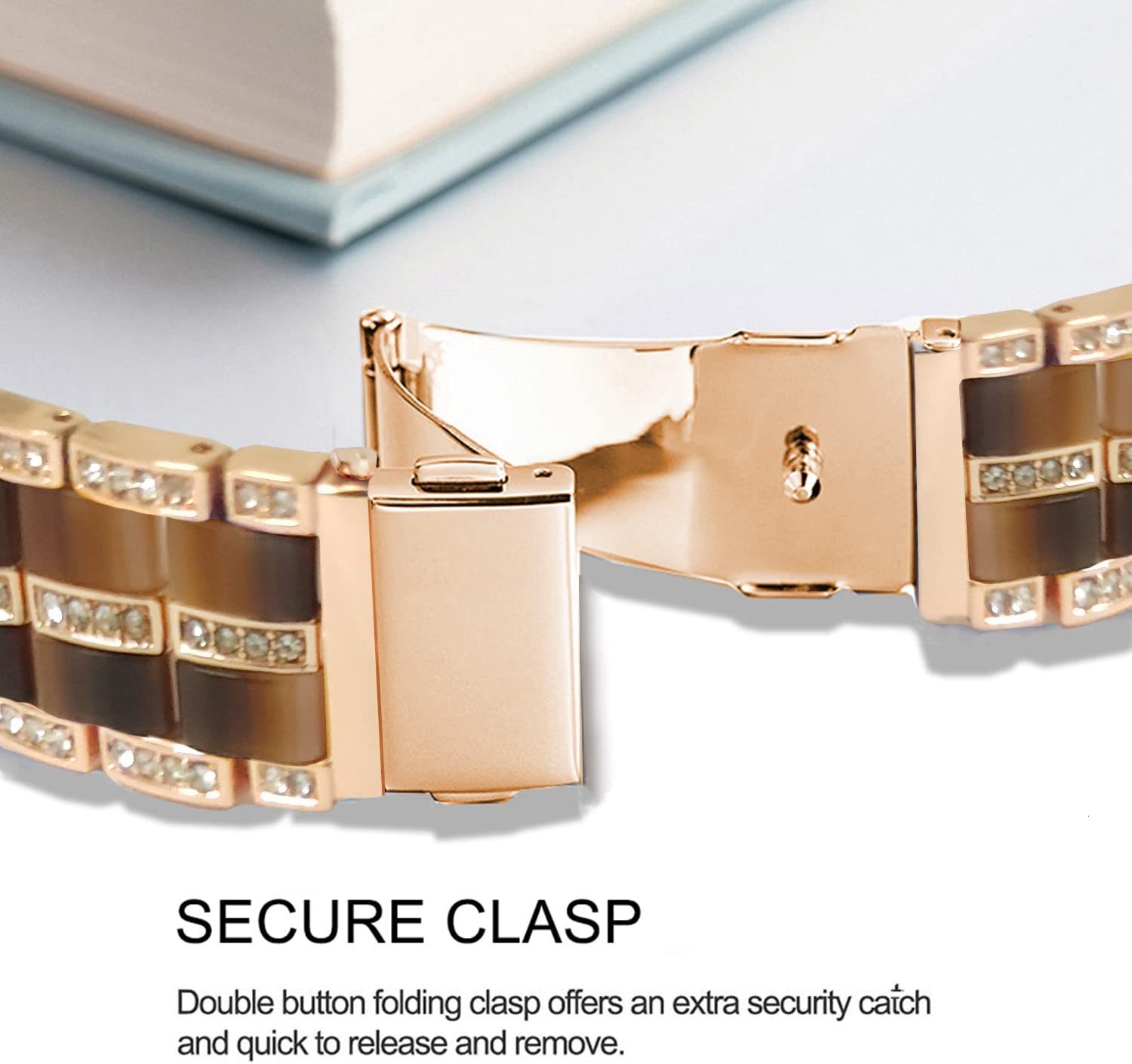 Luxury Premium Designer Five-Link Metal Resin iWatch Band Fashion Elegant High-End Strap for iWatch Series 1-8 SE