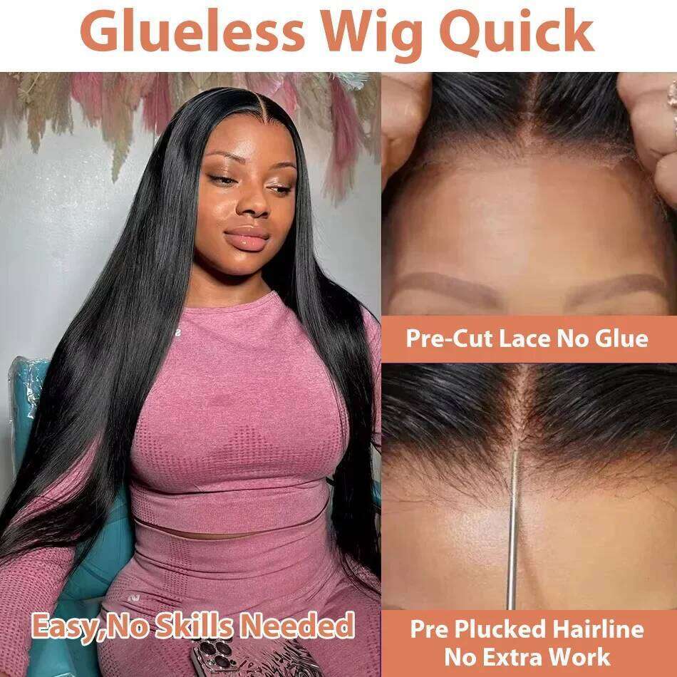 Luvin 5x5 HD Lace Closure Wig 220 Density Glueless Human Hair Pre Cut Ready to Wear Straight Wigs For Beginners