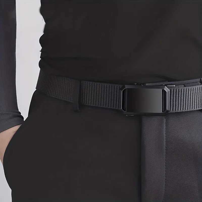 Mens Belt With Automatic Metal Buckle Outdoor Working Tactical Belt Toothless Automatic Buckle For Sports Canvas Belts W250625