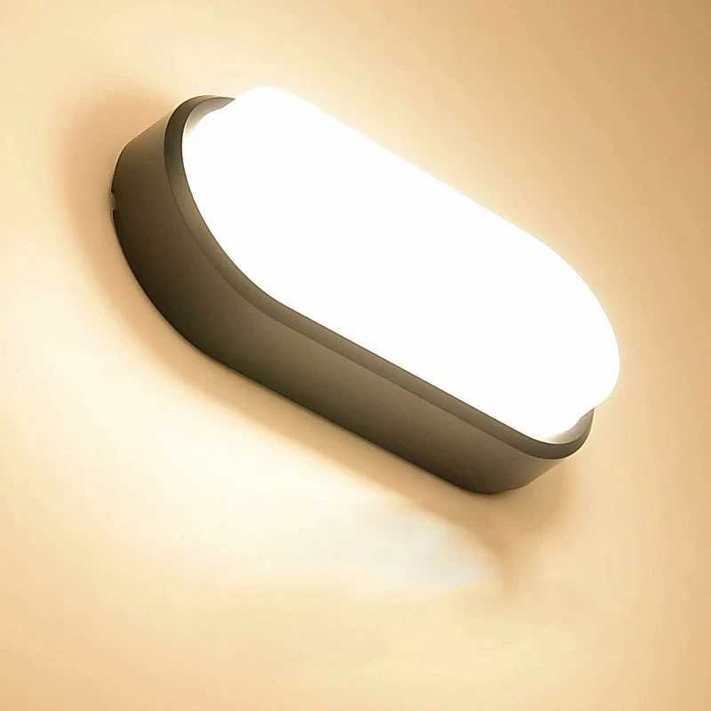 16W 20W Outdoor LED Wall Lamp Garden Porch Surface Mounted Oval Sconce Lighting Bathroom Moistureproof Ceiling Light 110V 220V XJ250624