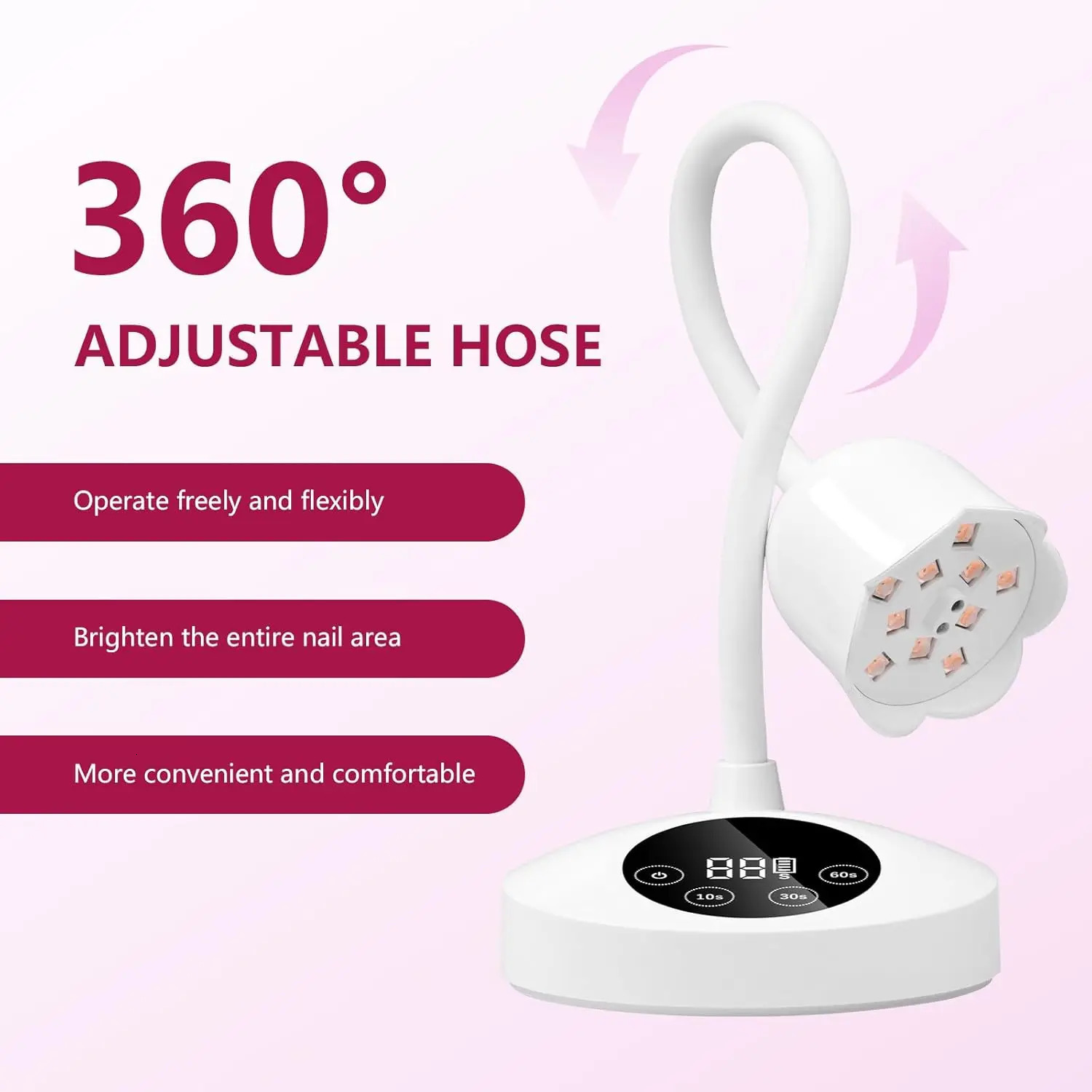 Makartt UV Nail Lamp Rechargeable LED Light for Gel Polish Rhinestone Glue Fast Curing 30S/60S Minicure Dryer with 4 Timers 250625