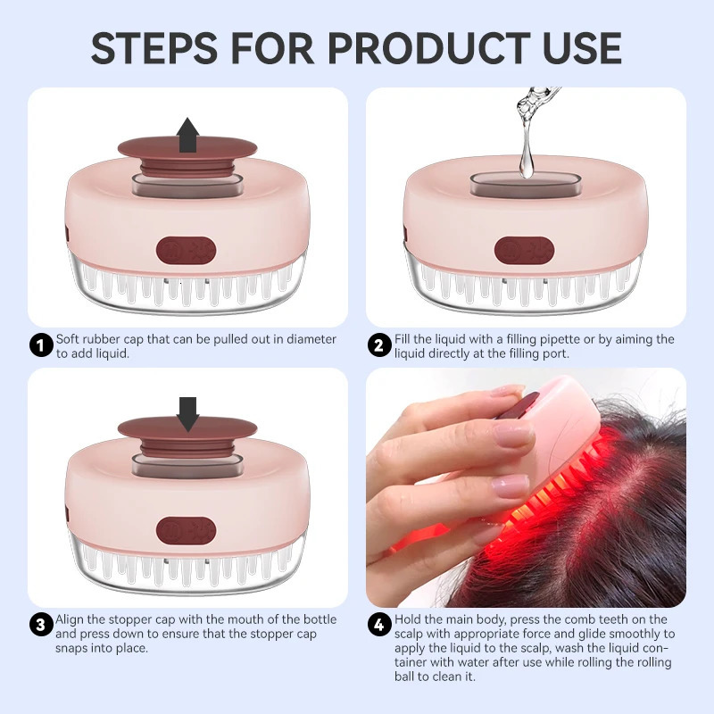 Rechargeable Scalp Massager Brush Vibration Roller Balls Electric Hair Care Tool for Head Relaxation Hair Growth Stimulation 250625