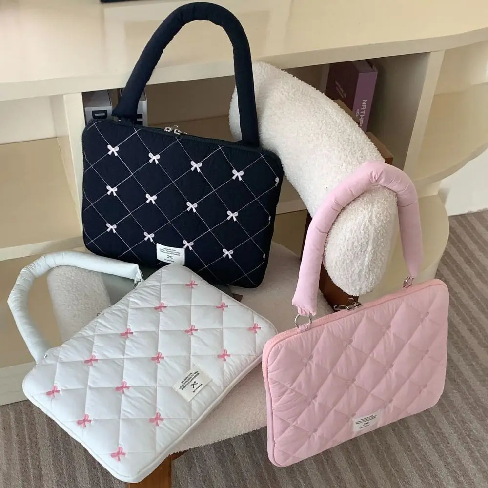 13/14/15/15.6inch Laptop Shoulder Bag Bowknot Tablet SlEEve Case Portbale Laptop Handbag 250624