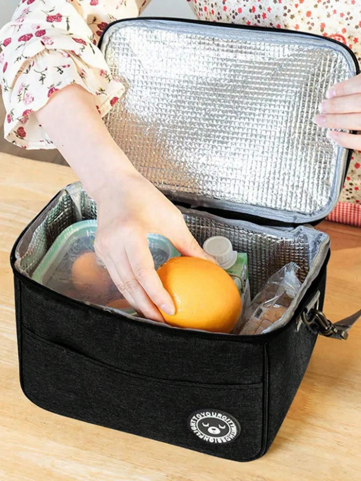 1pc Insulated Lunch Bags Thermal Bag Lunch Container Leakproof Tote Lunch Box Food Storage Bags Office Travel Insulated Case 250624
