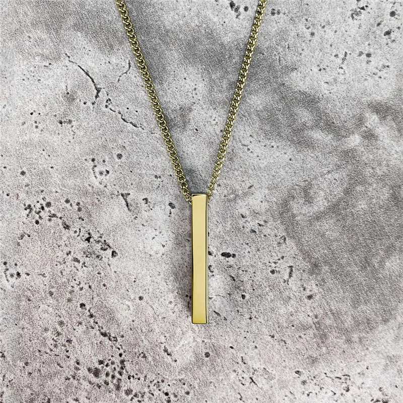 European and American minimalist necklace ins cool style temperament versatile hip-hop geometric pendant long necklace V250625