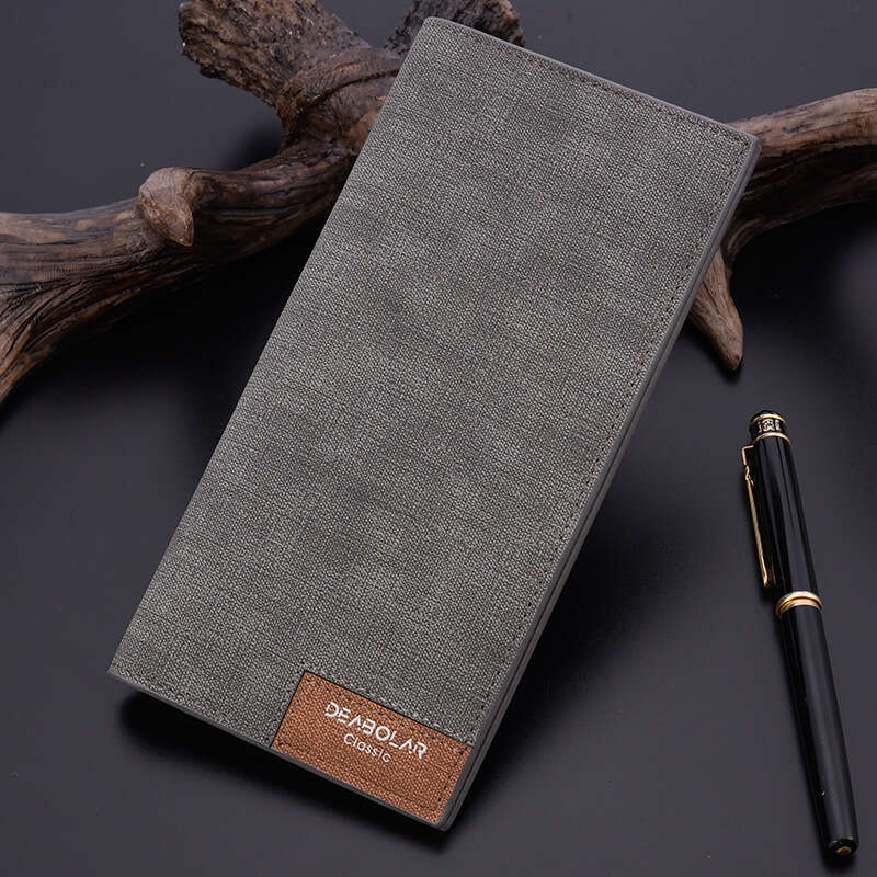 Men's Long Fashion with Multiple Card Slots Canvas Texture Wallet Gift Customizable Engraving wallet designer mens wallet