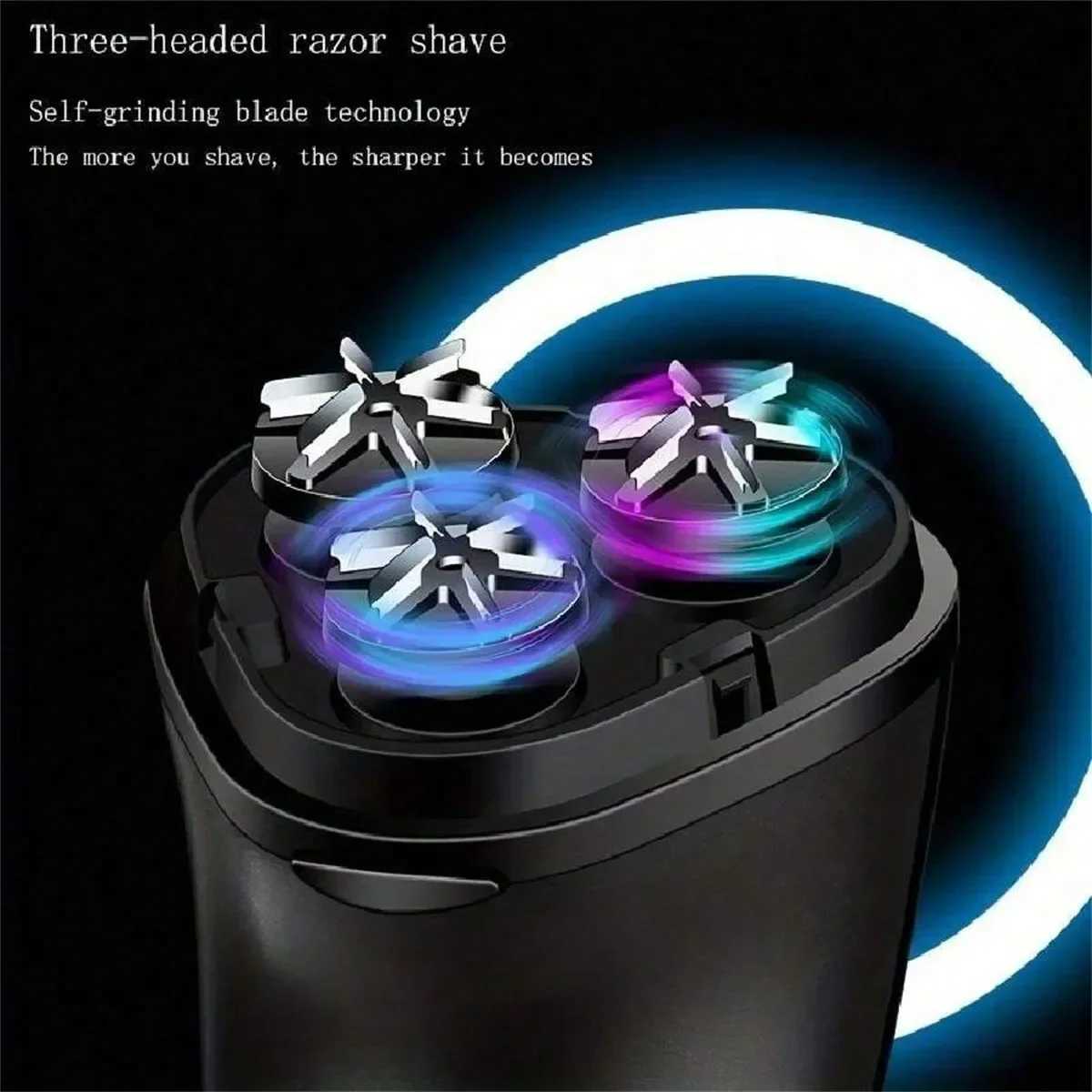 3D Floating Razor Washable Rechargeable Electric Razor Triple Blade Beard Trimmer Whole Body Wash USB Travel Charger W250625