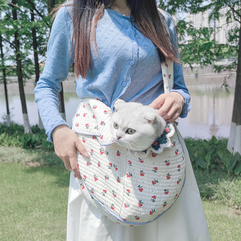 Dog Carrier Sling, Puppy Carrier Purse with Storage Pocket, Hand-Free Dog Sling Carrier for Carry Small Dogs and Cats, Travel Safety Harness, Dog Cat 