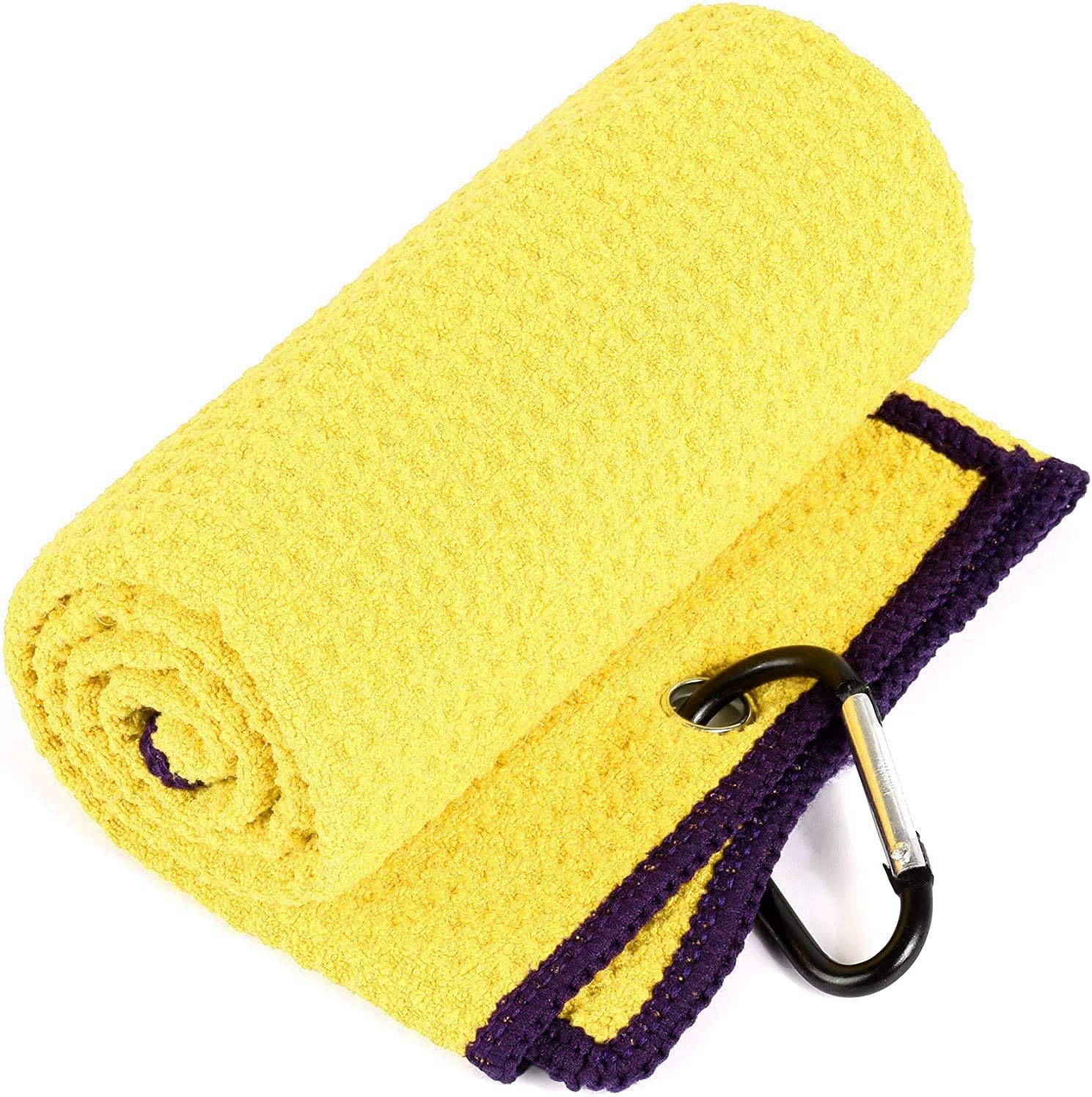 Hot Sale Custom Printed Logo New Embroidered Funny Golf Towel Microfiber Waffle Weave Tri-Folder Hook Jacquard Technique Sports