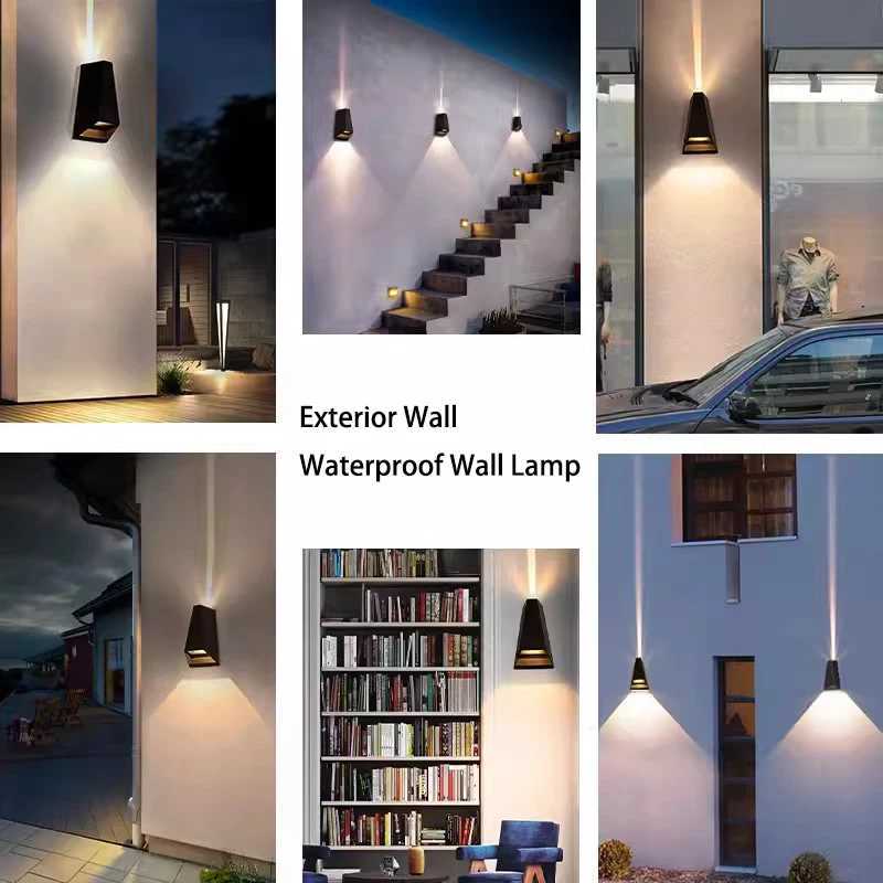 Waterproof Outdoor Wall Lamps Modern Porch Courtyard Light External Wall Lamp Aluminum Up and Down Lighting Decorative Fixture XJ250624
