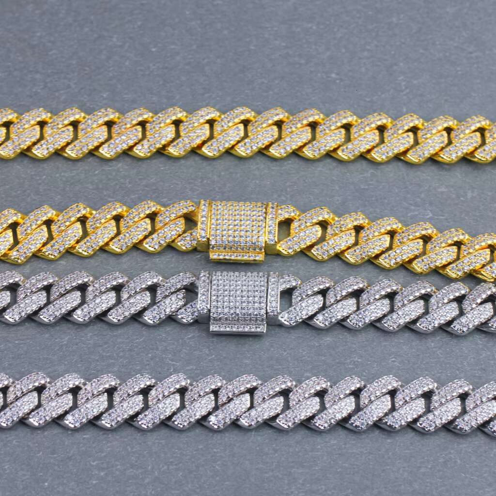 Powell Trendy Jewelry Moissanite Chain Hip Hop Cuban Link Necklace for Women Cuban Link Chain Necklace