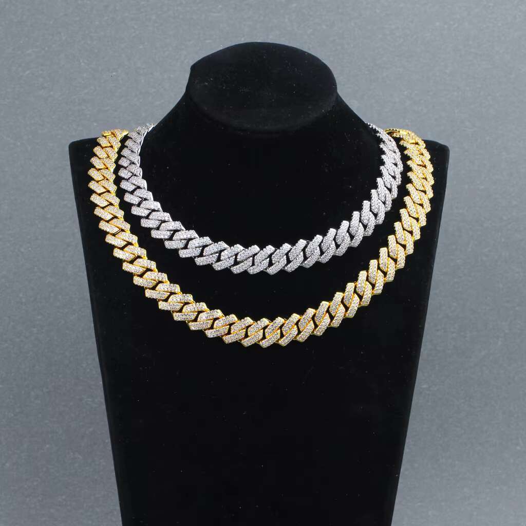 Powell Trendy Jewelry Moissanite Chain Hip Hop Cuban Link Necklace for Women Cuban Link Chain Necklace