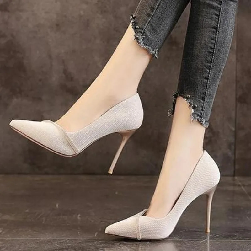 Womens Shoes Heel Trend Spring Summer Pointy Wedding High-heeled Shoe Flashion Sexy Chic and Elegant Stiletto Pumps 250624
