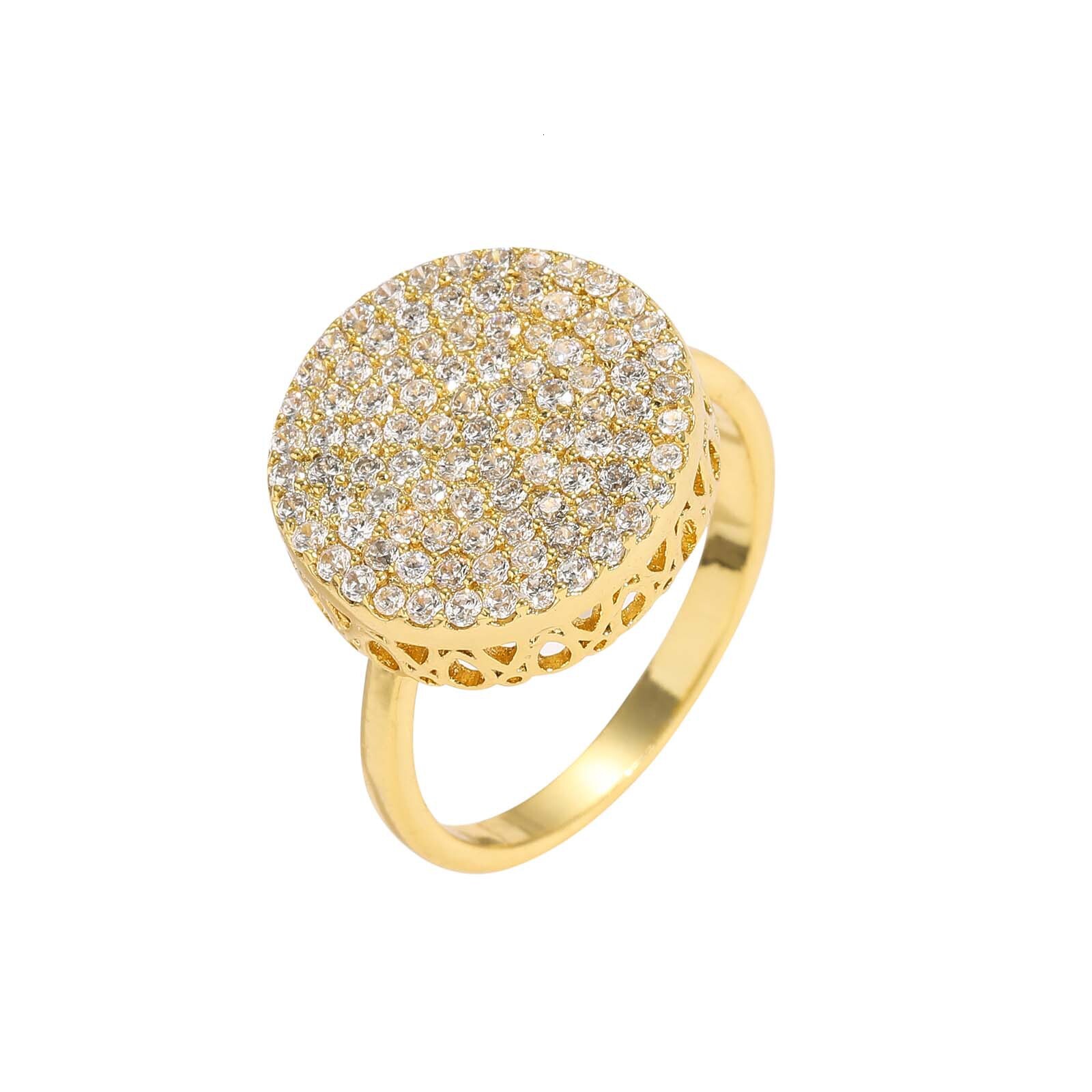 New Luxury Moissanite Round Ring Diamond Studded Unisex Simple Individual Open Ring Hip Hop Street Trendy Accessory Passes the diamond tester