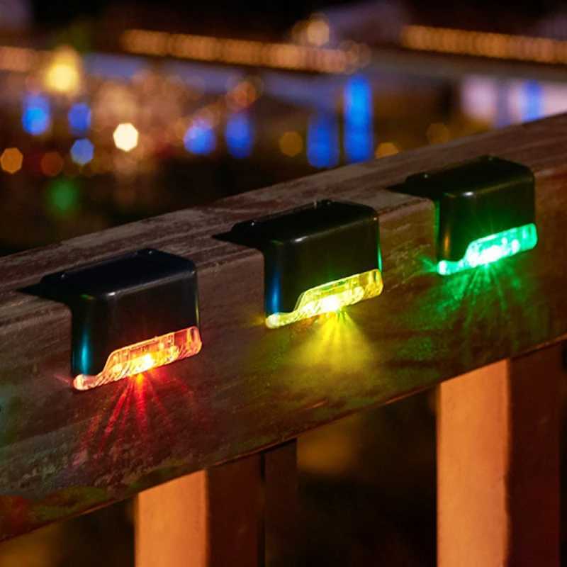 1/4Pack LED Solar Step Lamp Path Stair Outdoor Wall Light Garden Lights Balcony Light Decoration for Patio Stair Fence LightXJ250624