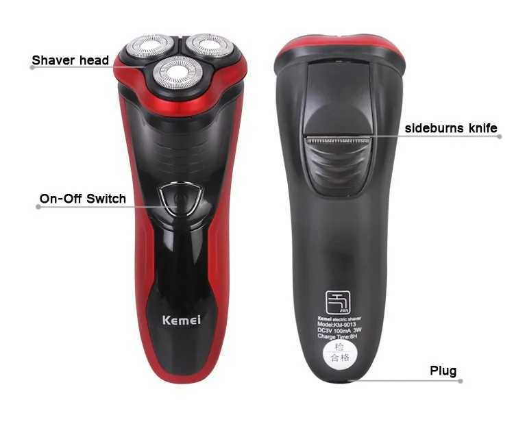 Kemei Electric Shaver Face Care Washable Beard Razor Men Shaver 3D Shaving Machine Rechargeable Trimmer W250625