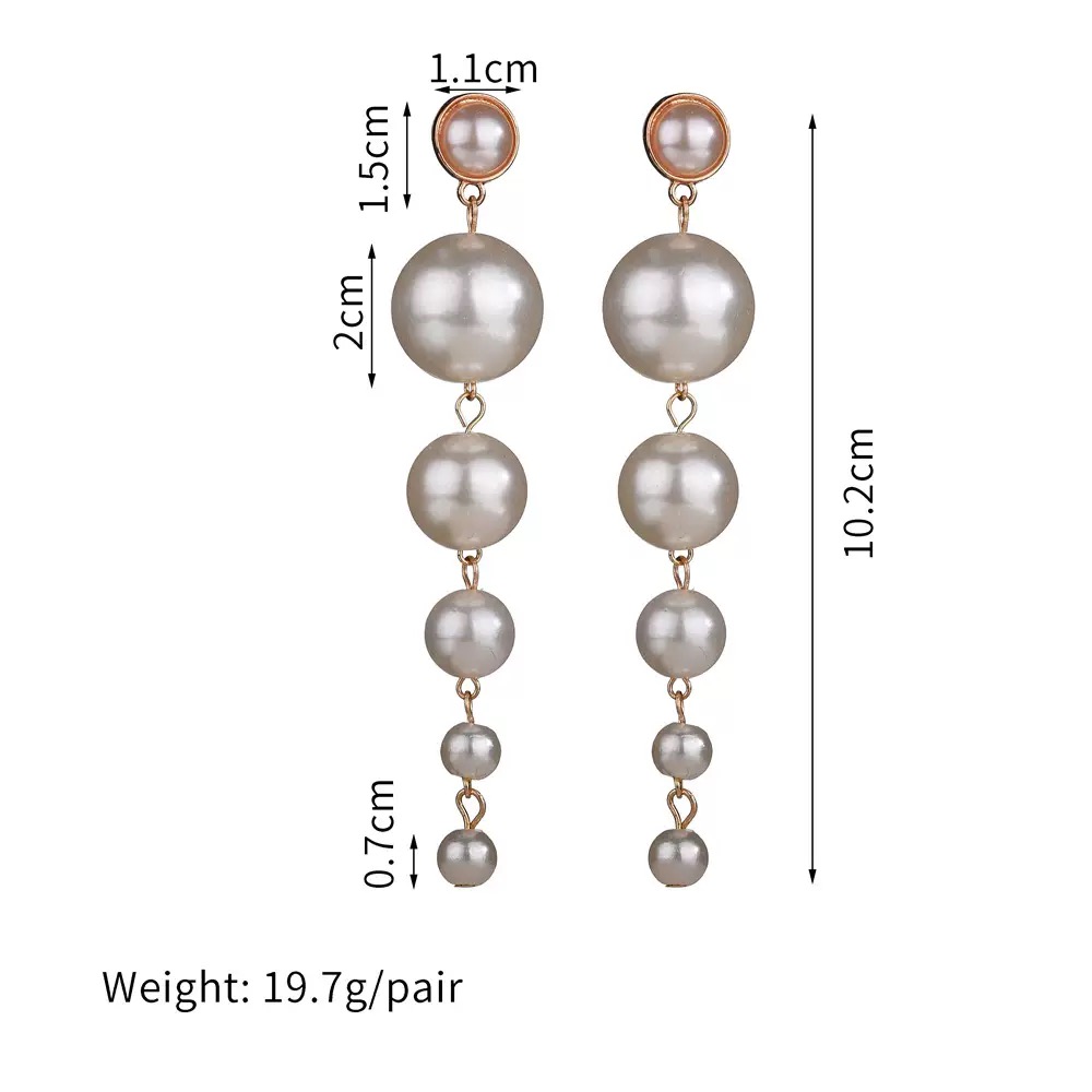 Exaggerated pearl long earrings earrings celebrity temperament fashion personality earrings