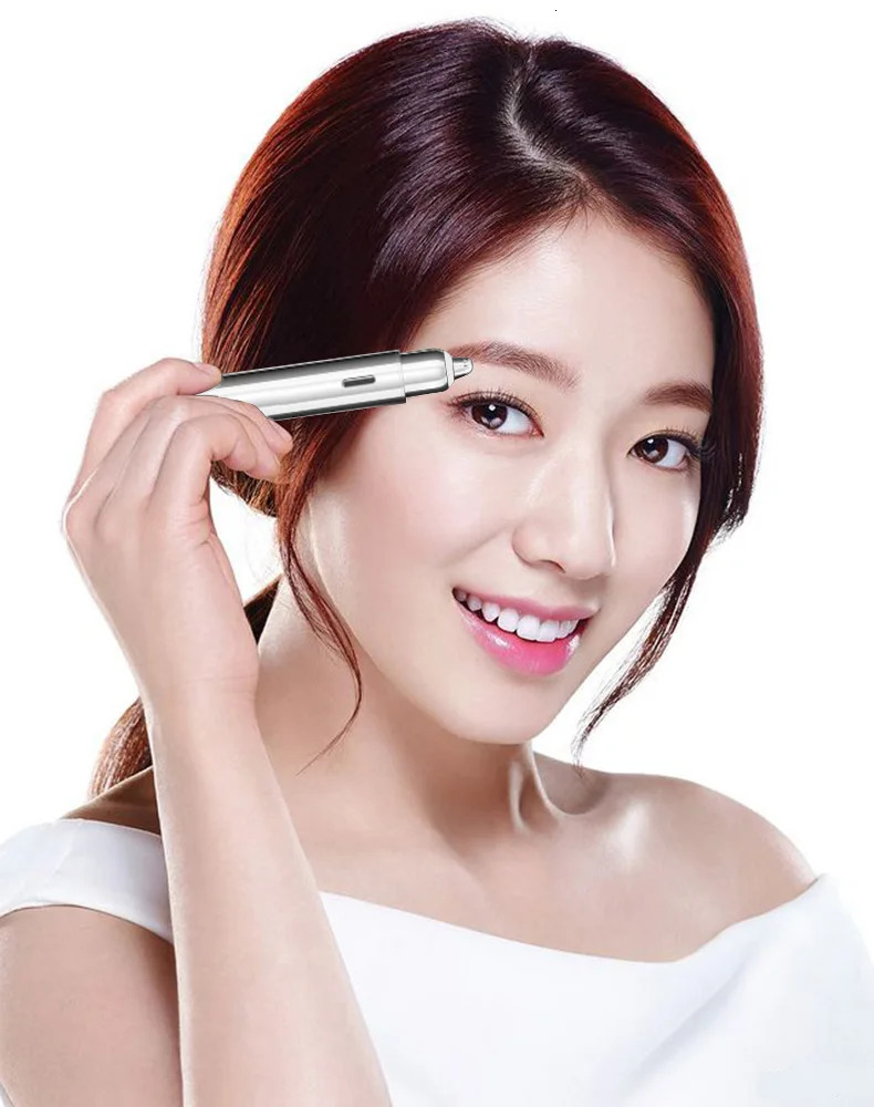 Professional Painless Eyebrow Trimmer with LED Light Precision Blades - Rechargeable Portable Hair Remover for Sensitive Skin 250625