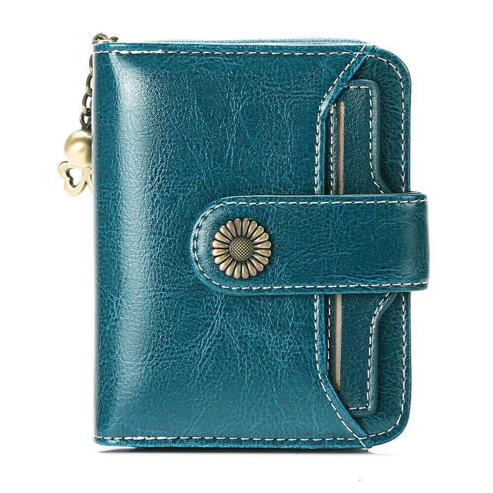 Luxurious Design Bags 2025 Women Wallet Lady Split Leather Vintage Bifold Purse Female RFID Card Holder RetroCoins Bag Gift for Mom Box Packing