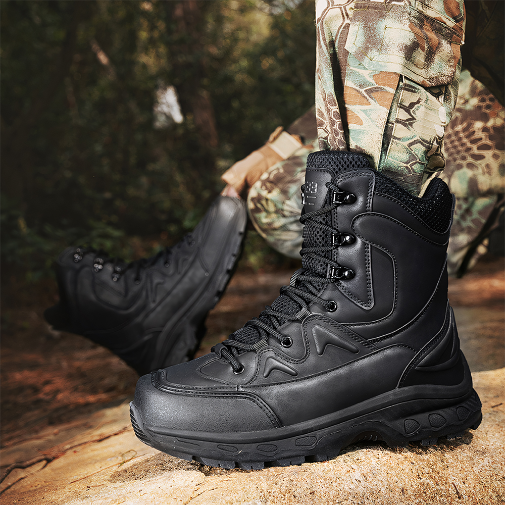 1902 - Men's Classic High Bang Military Boots Breathable Anti Slip Desert Boots Plus Size Military Boots Combat Boots Outdoor Hiking Hiking Boots