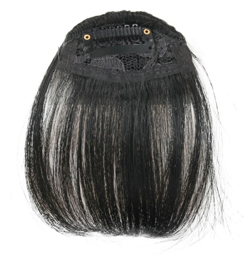 Synthetic Clip In Air Bangs Hair Extensions Short Straight Hairpiece Wig For Women Daily Use Hair Accessories