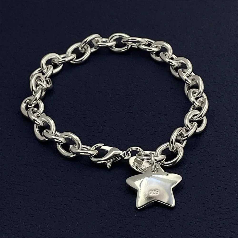 925 Sterling Silver Star Pendant Bracelet Ladies Couple Simple Luxury Banquet Wedding Birthday Jewelry Gift X250625