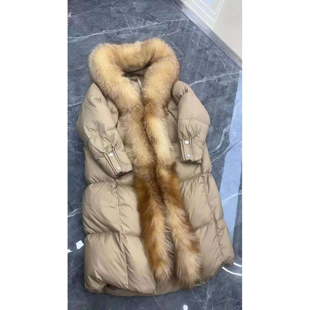 2024 New Winter Women Warm 90% Goose Down Jacket Long Real Fox Fur Hooded Thick Outerwear Female Coat Streetwear