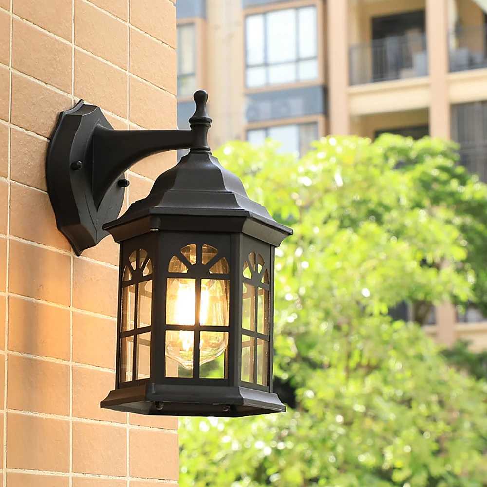 European Style Retro LED Wall Light Waterproof Garden Outdoor Sconce Lamp Vintage Porch Lamp E27 Lighting XJ250624