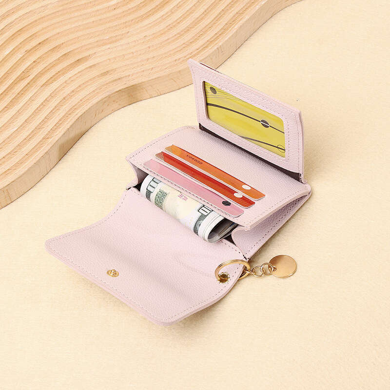 Women's Short Wallet Korean Style Ins Solid Color Simple Card Holder Student Mini Zipper Coin Purse for Women