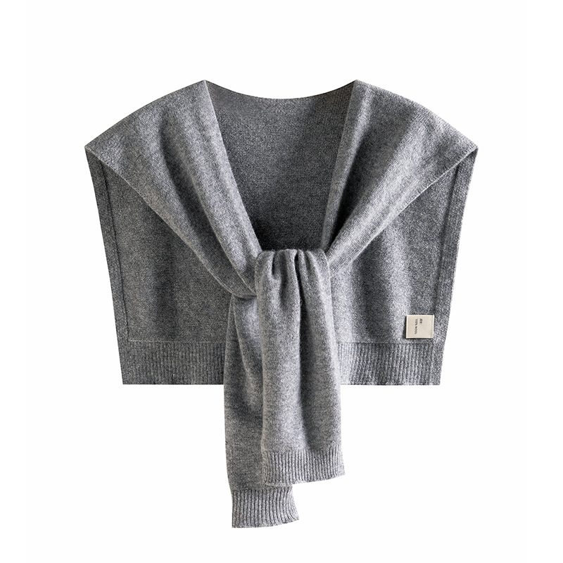 K1136 100% pure wool high-end soft women versatile knitted shawl for women 2024 new fashionable exterior vest shoulders