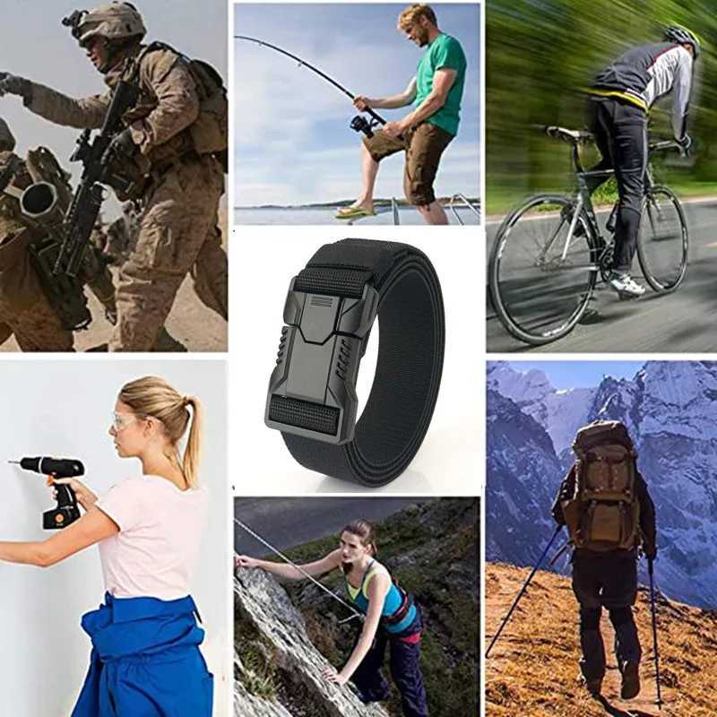 2pcs Versatile Mens Tactical Belts - Durable Adjustable Design - for Outdoor Hunting Sports Enthusiasts W250625