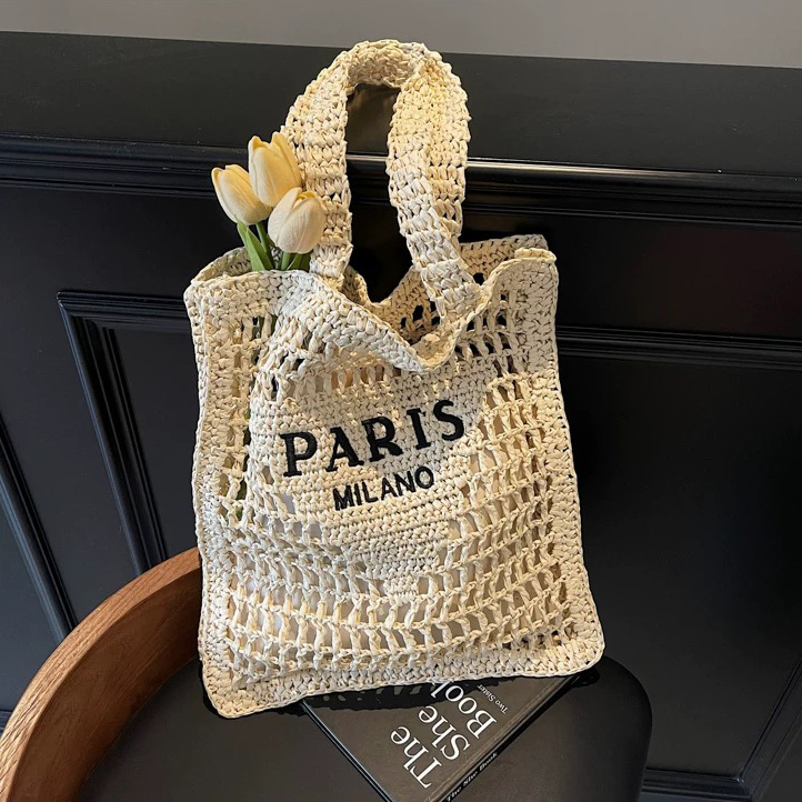 Free Shipping Casual Straw Multi-Color Knitted Tote Bag and Handbags Women Shoulder Bags Straw Woven Side Bag for Ladies Woman Handbag Beach Bag3