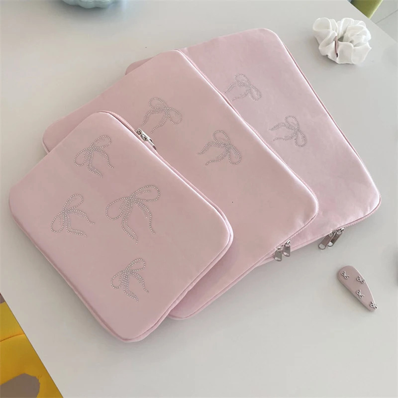 Korean Cute Laptop sleeve 13.3 13.6 14 15 15.6 16 Inch For Pro Dell HP Ipad Air4 5 9th Pro11 Tablet Pouch Bag 250624
