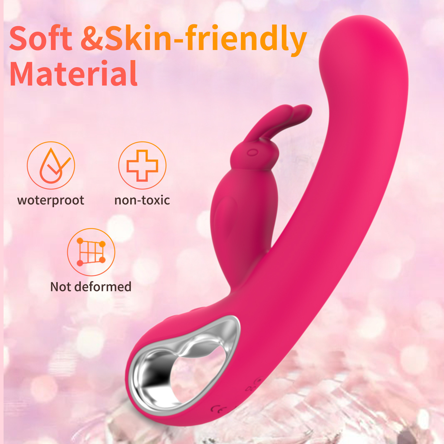 Adult Sex Toys Silicone Rabbit Vibrator for Women Dual-Headed Vibrating Massager