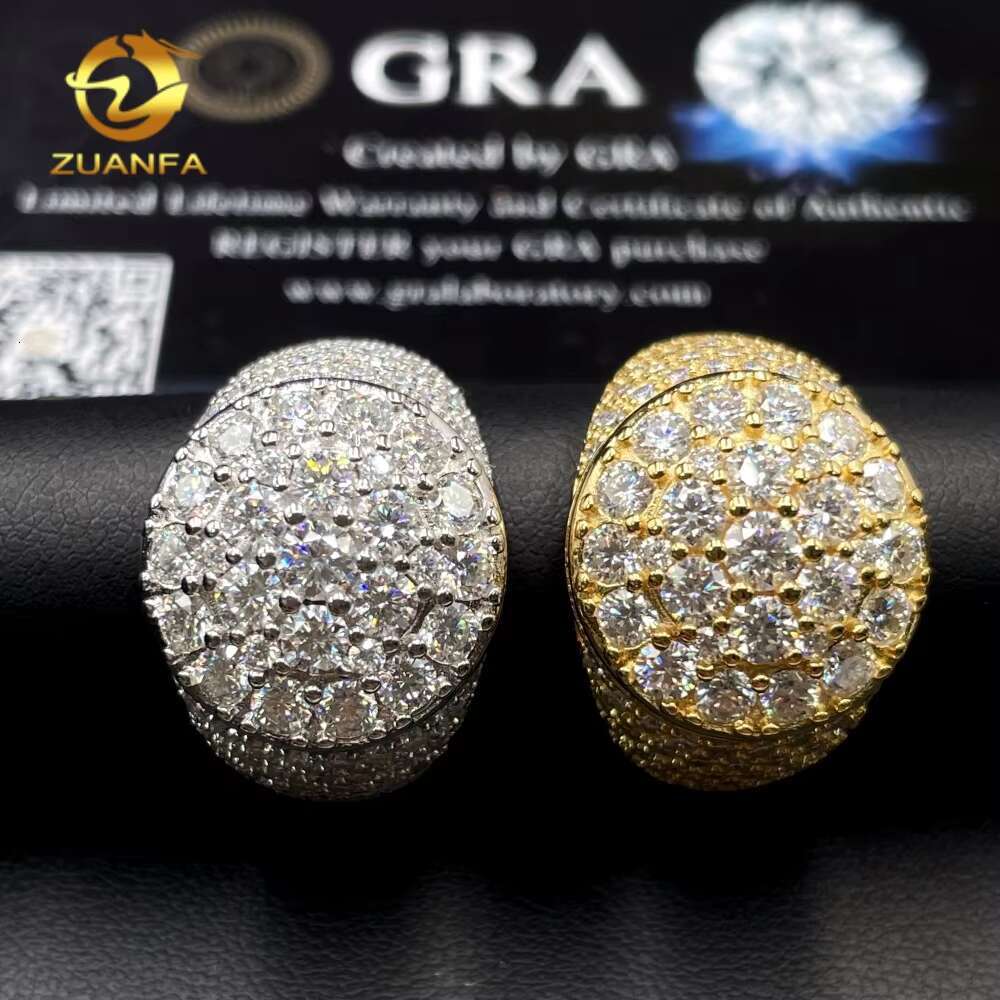 Cheapest Price Pass Diamond Tester Fine Jewelry Iced Out Men Wedding Ring Moissanite 925 Sterling Silver Hip Hop Rings