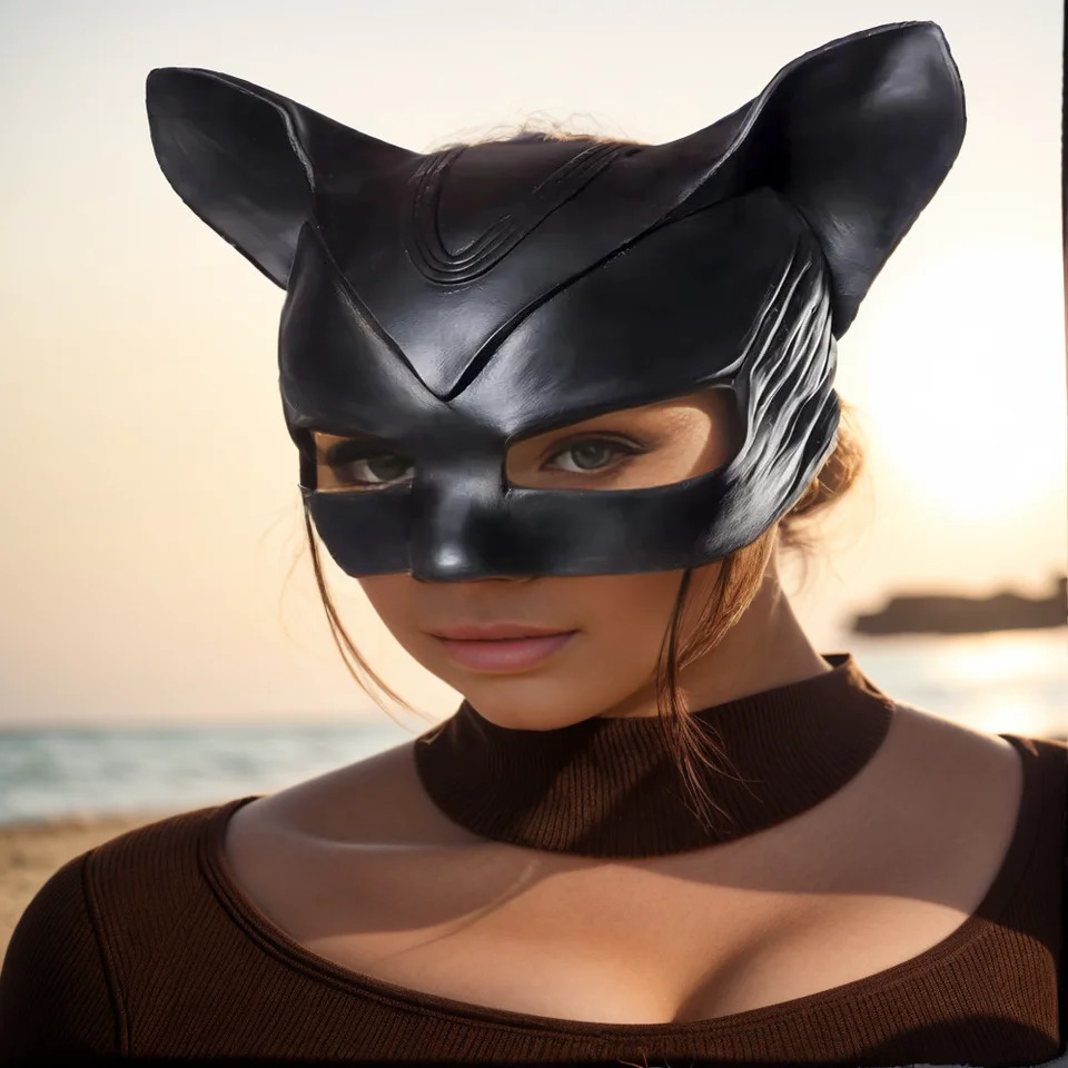 110Pc Halloween Party Mask Dress up Half Face Headwear Woman Sexy Catwoman Cosplay Accessories Props Latex Masks Costumes 250625