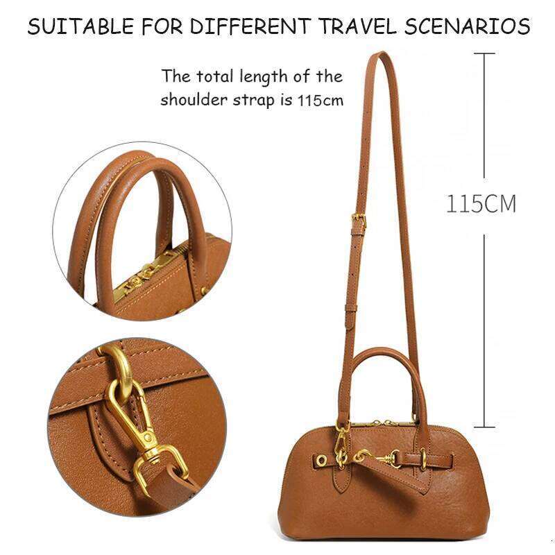 Luxurious Design Bags 2025 New Women's Retro High-end Genuine Leather Shell Bag European American Fashion Vegetable Ladies Commuting Crossbody Ha