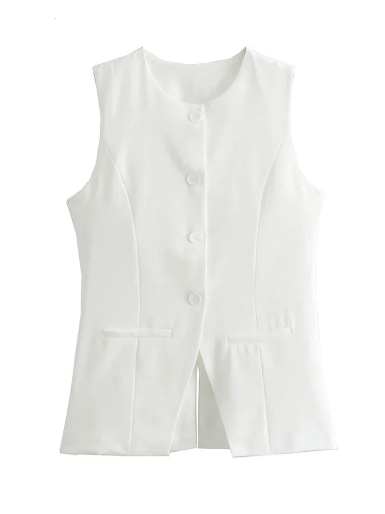 Casual Women 2-piece Vest and Shorts Set Fashion Sleeveless Single Breasted Vest Short Topzippered Placket Slim Fit Shorts Set 250625