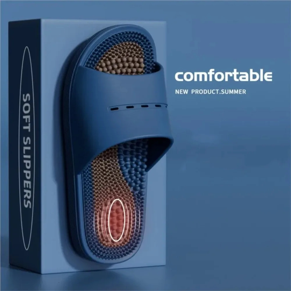 PVC Home Slippers for Men Women AntiSlip Acupoint Massage Mens Soft House Womens Male Slippers 250624