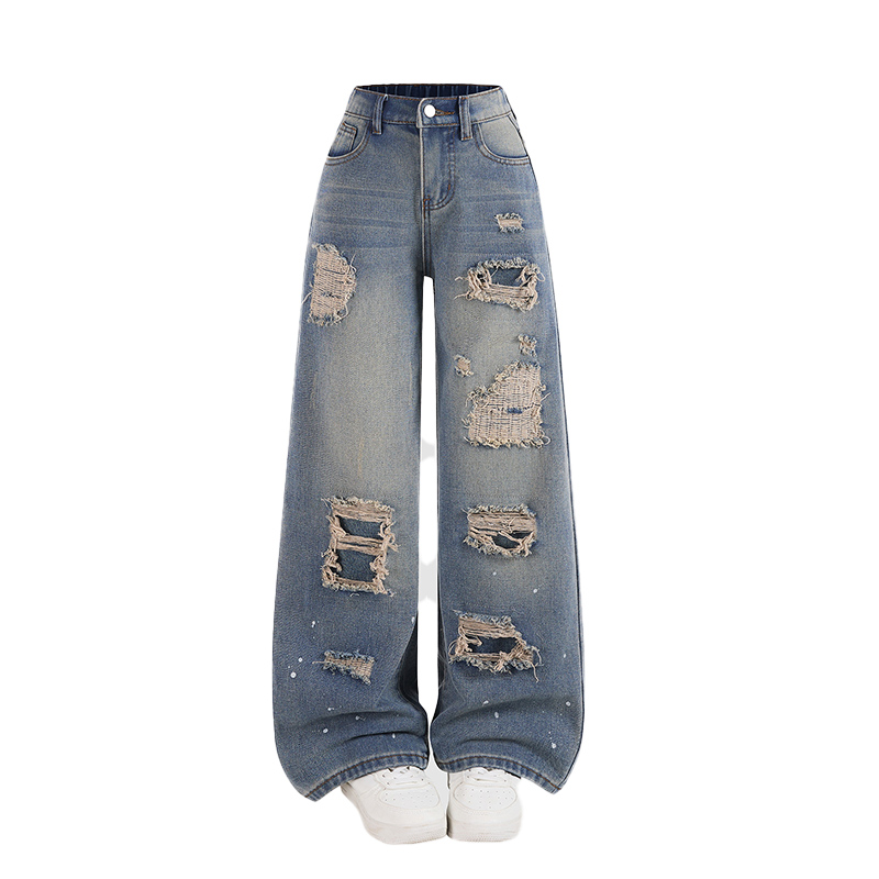 Casual Style Kids Denim Pants Featuring Rips Ideal Comfort Fit for All Occasions