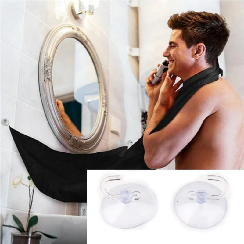 1pc Waterproof Shaving Apron Beard Collector Hair Catcher Men Beard Trimming Cape with Suction Cups Bathroom Hairdressing Tools 250625