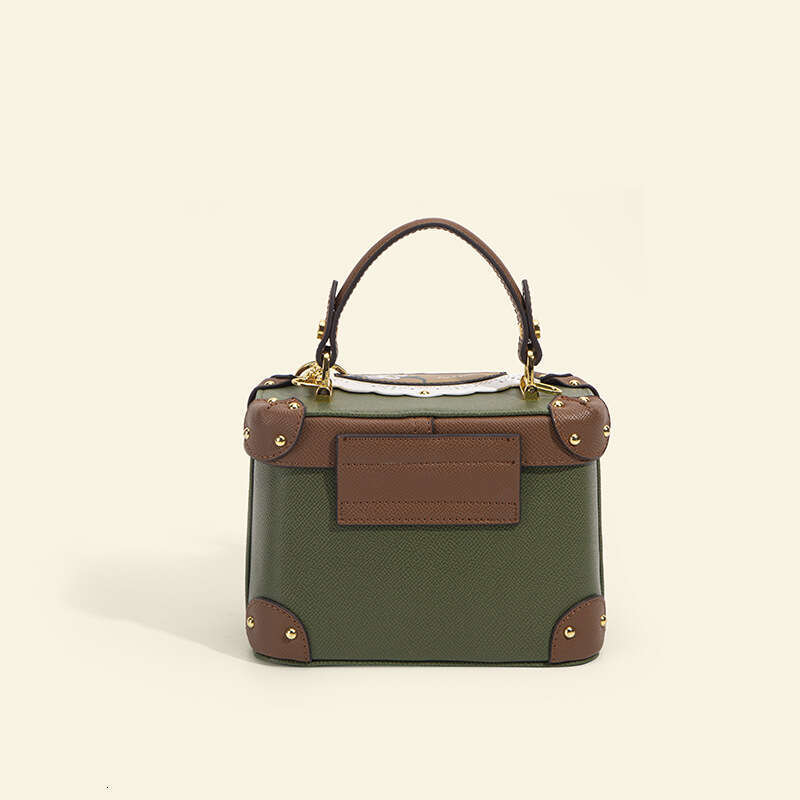2025 Designer Bag Luxury Bag High Beauty New Retro Box Bag Handbag Exquisite Printed Crossbody Green Women's Bag