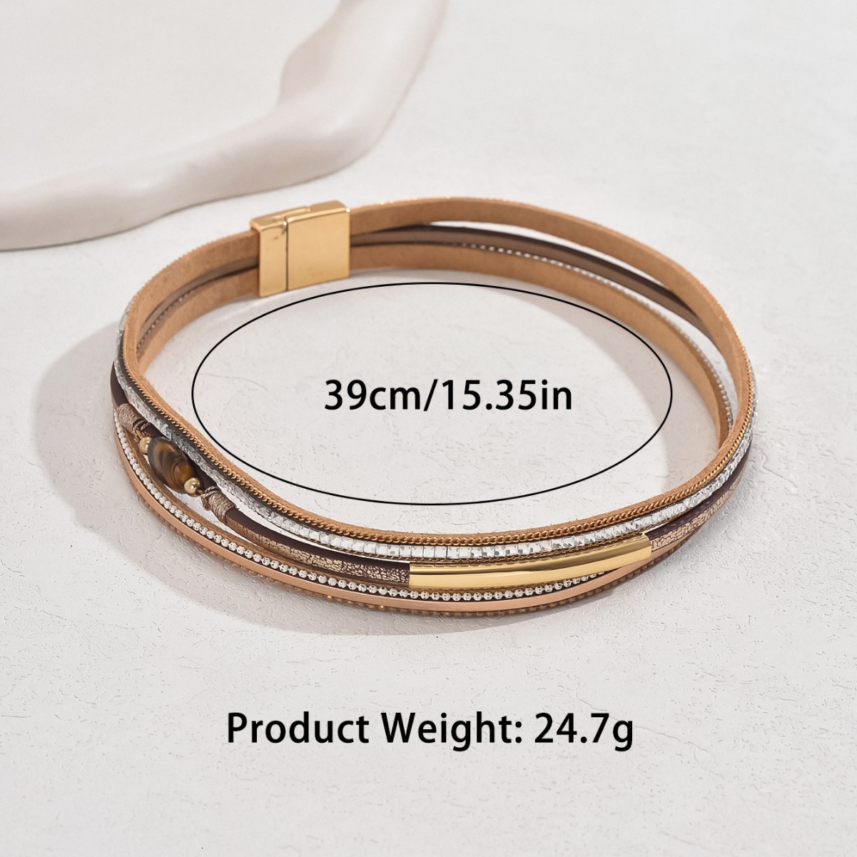 Unique Fashion Simple Style Women S Multi Layer Design Inlaid Bracelet Jewelry