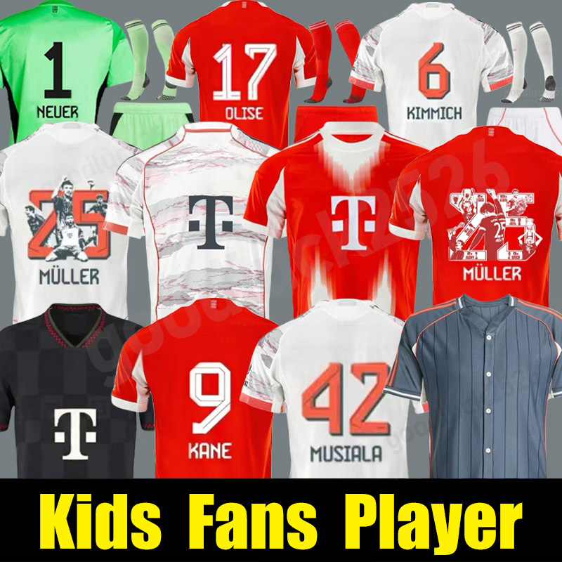 2025 26 KANE OLISE Soccer Jerseys 125-Year Anniversary red sox jersey MUSIALA KIMMICH COMAN DAVIES 24 25 26 home football shirt maillot de foot Men Kids kit uniforms