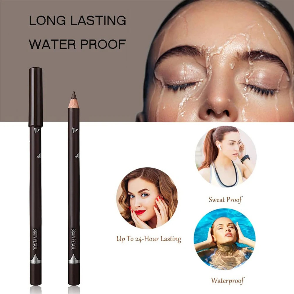 6/12Pcs Eye Brow Pencil Waterproof Professional Women Eye Makeup Pen Easy Color Natural Black Brown Cosmetic Beauty Eyebrow Tool 250625