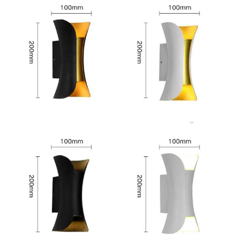 Waterproof Outdoor LED Wall Lamp Sconce Balcony Courtyard Fence Porch Light Indoor Bedside Wall Light Golden Color AluminumXJ250624