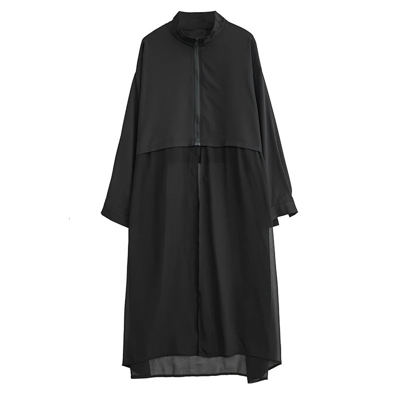 long sleeve oversized vintage casual loose long autumn summer spring trench coat for women clothes Outerwear 250625