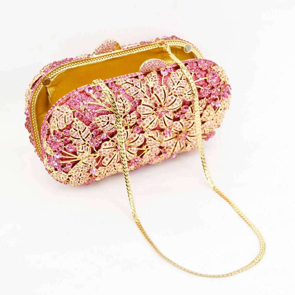 Sier Crystal Evening Bags Flower Designer Dia Day Clutches For Women Wedding Bridal Purse Sc225