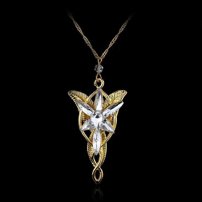 Lord Rings Arwen Evenstar Necklace The Elves Princess Fashion Crystal Cubic Zirconia Stone Pendant For Women Wedding Gifts V250625