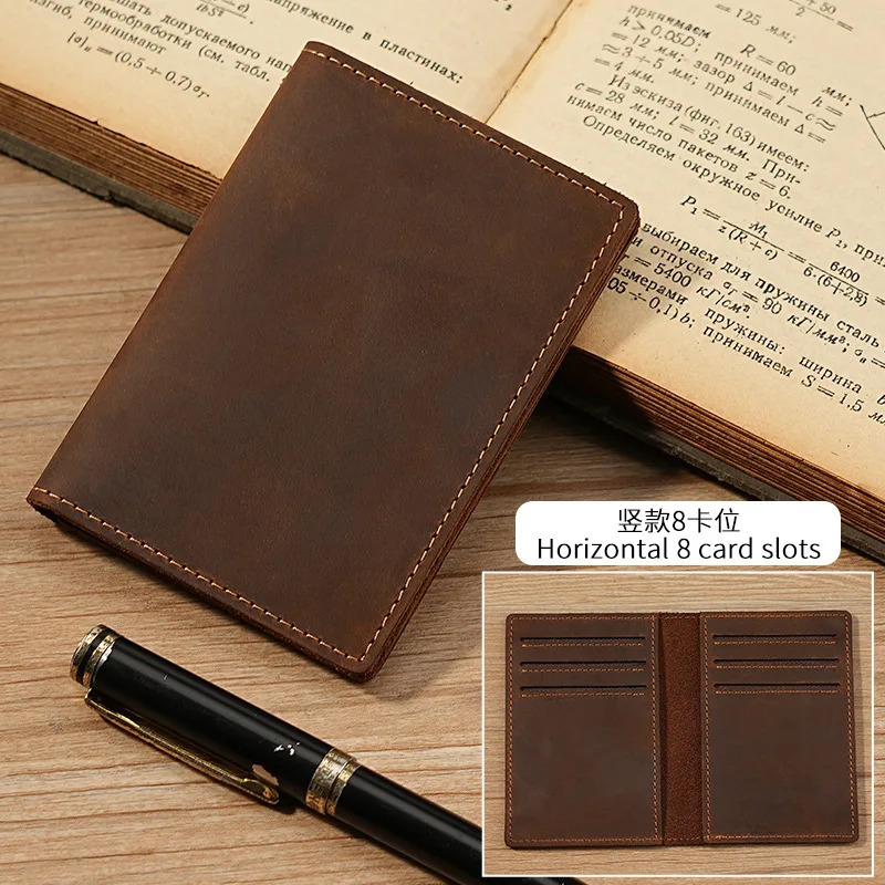 Handmade Credit Cards Wallet Vintage Style Minimalist Leather Credit Card Holder Wallet for Men Protector Sleeve 250624